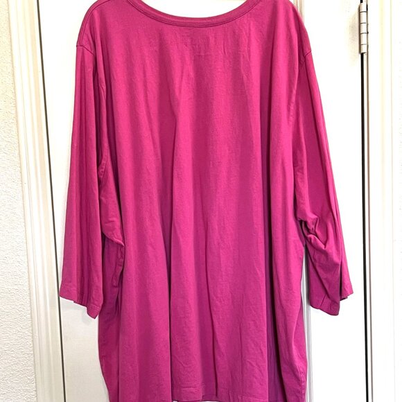 Pink Plus Size 5x Three-quarter Sleeve Shirt Top # 84 - Picture 2 of 4